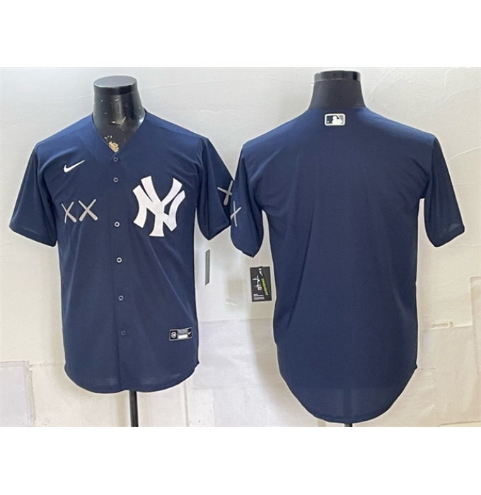 Men's New York Yankees x KAWS Navy Stadium Stitched Baseball Jersey