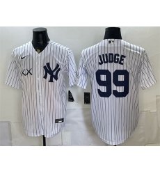 Men's New York Yankees x KAWS #99 Aaron Judge White Stadium Stitched Baseball Jersey