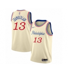 Youth Philadelphia 76ers #13 Wilt Chamberlain Swingman Cream Basketball Jersey - 2019 20 City Edition