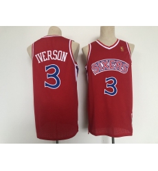 Men's Philadelphia 76ers #3 Dana Barros Red Throwback Basketbal Jersey