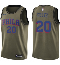 Youth Nike Philadelphia 76ers #20 Markelle Fultz Swingman Green Salute to Service NBA Jersey