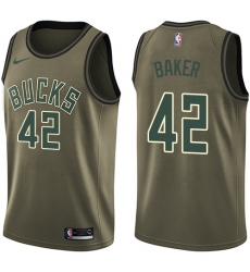 Youth Nike Milwaukee Bucks #42 Vin Baker Swingman Green Salute to Service NBA Jersey