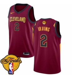 Men's Nike Cleveland Cavaliers #2 Kyrie Irving Swingman Maroon 2018 NBA Finals Bound NBA Jersey - Icon Edition