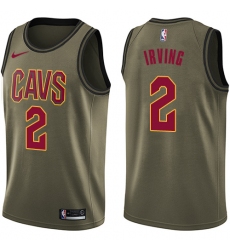 Youth Nike Cleveland Cavaliers #2 Kyrie Irving Swingman Green Salute to Service NBA Jersey