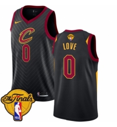 Youth Nike Cleveland Cavaliers #0 Kevin Love Authentic Black 2018 NBA Finals Bound NBA Jersey Statement Edition