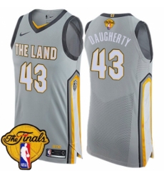 Men's Nike Cleveland Cavaliers #43 Brad Daugherty Authentic Gray 2018 NBA Finals Bound NBA Jersey - City Edition