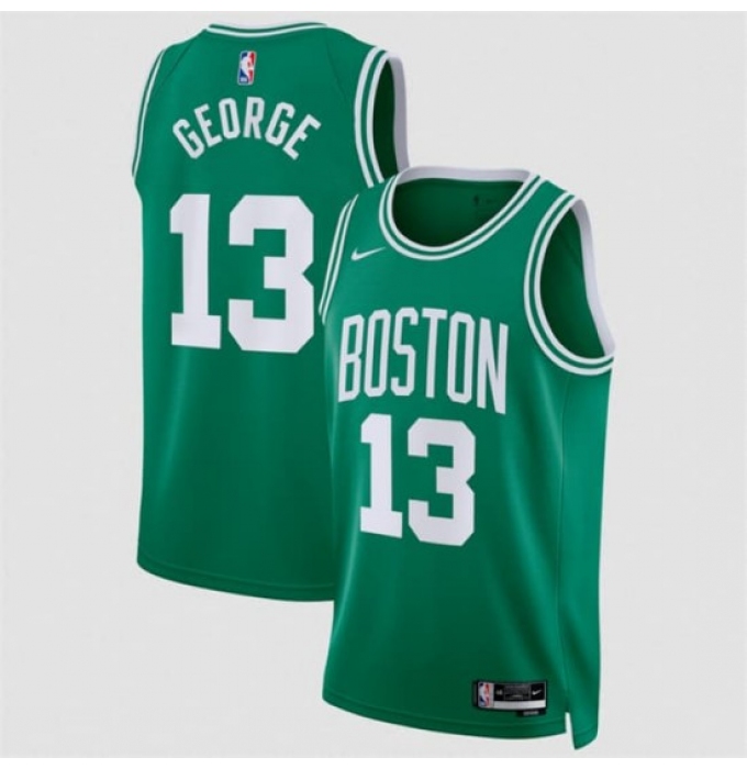 Men's Boston Celtics #13 Paul George Kelly Green 2026 Icon Edition Stitched Basketball Jersey