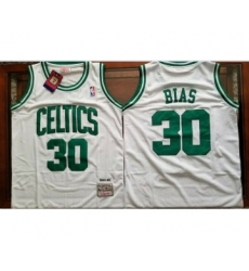 Men's Boston Celtics #30 Len Bias White Swingman Throwback Jersey