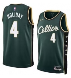 Men's Boston Celtics #4 Jure Holiday Green 11 Diamonds Edition Stitched Basketball Jersey