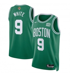 Men's Boston Celtics #9 Derrick White Kelly Green 2024 Finals Icon Edition Stitched Basketball Jersey