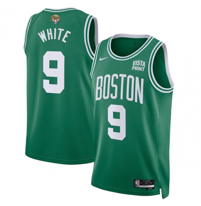 Men's Boston Celtics #9 Derrick White Kelly Green 2024 Finals Icon Edition Stitched Basketball Jersey