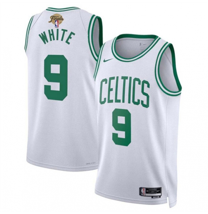 Men's Boston Celtics #9 Derrick White White 2024 Finals Association Edition Stitched Basketball Jersey