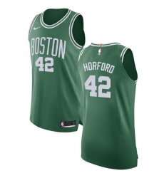 Men's Nike Boston Celtics #42 Al Horford Authentic Green(White No.) Road NBA Jersey - Icon Edition