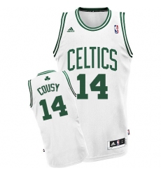 Youth Adidas Boston Celtics #14 Bob Cousy Swingman White Home NBA Jersey