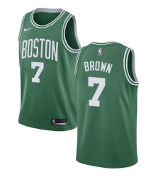 Men's Nike Boston Celtics #7 Jaylen Brown Swingman Green(White No.) Road NBA Jersey - Icon Edition