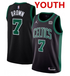 Youth Boston Celtics #7 Jaylen Brown Black Statement Edition Stitched Basketball Jersey