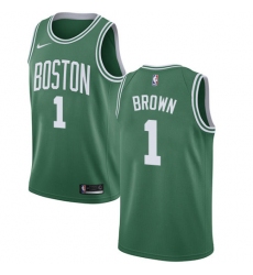 Men's Nike Boston Celtics #1 Walter Brown Swingman Green(White No.) Road NBA Jersey - Icon Edition