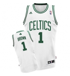 Youth Adidas Boston Celtics #1 Walter Brown Swingman White Home NBA Jersey