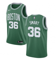 Men's Nike Boston Celtics #36 Marcus Smart Swingman Green(White No.) Road NBA Jersey - Icon Edition