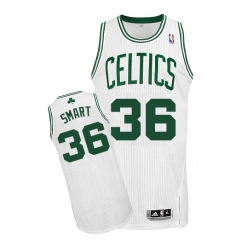 Women's Adidas Boston Celtics #36 Marcus Smart Authentic White Home NBA Jersey