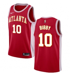 Men's Nike Atlanta Hawks #10 Mike Bibby Swingman Red NBA Jersey Statement Edition