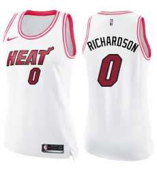 Women's Nike Miami Heat #0 Josh Richardson Swingman White/Pink Fashion NBA Jersey