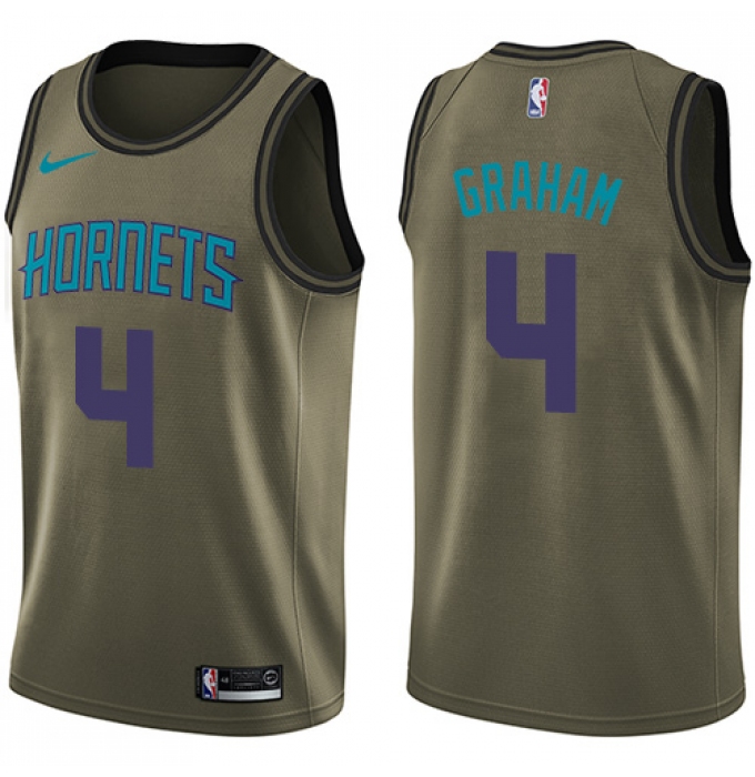 Men's Nike Charlotte Hornets #4 Devonte Graham Swingman Green Salute to Service NBA Jersey