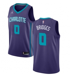 Men's Nike Jordan Charlotte Hornets #0 Miles Bridges Swingman Purple NBA Jersey Statement Edition