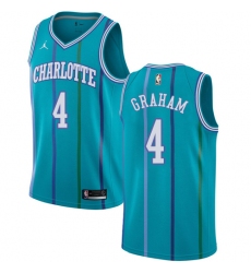Men's Nike Jordan Charlotte Hornets #4 Devonte Graham Authentic Aqua Hardwood Classics NBA Jersey