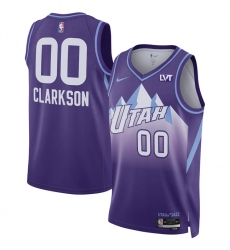 Men's Utah Jazz #00 Jordan Clarkson Purple 2024-25 City Edition Stitched Basketball Jersey