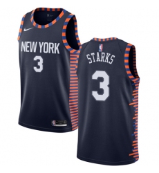 Youth Nike New York Knicks #3 John Starks Swingman Navy Blue NBA Jersey - 2018 19 City Edition