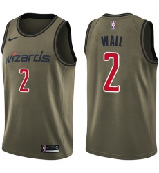 Men's Nike Washington Wizards #2 John Wall Swingman Green Salute to Service NBA Jersey