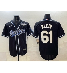 Men's Los Angeles Dodgers #61 Will Klein Black Fashion 2025 World Series Cool Base Stitched Baseball Jersey