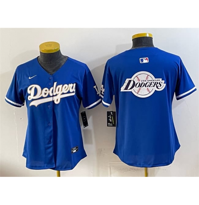 Youth Los Angeles Dodgers Team Big Logo Royal Limited Stitched Baseball Jersey
