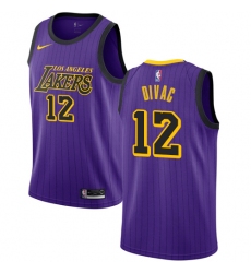 Men's Nike Los Angeles Lakers #12 Vlade Divac Swingman Purple NBA Jersey - City Edition