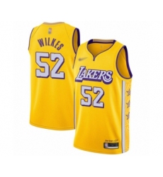 Men's Los Angeles Lakers #52 Jamaal Wilkes Swingman Gold 2019-20 City Edition Basketball Jersey