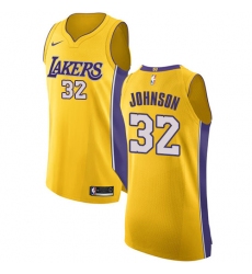 Men's Nike Los Angeles Lakers #32 Magic Johnson Authentic Gold Home NBA Jersey - Icon Edition