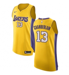 Women's Nike Los Angeles Lakers #13 Wilt Chamberlain Authentic Gold Home NBA Jersey - Icon Edition