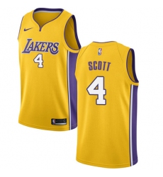 Women's Nike Los Angeles Lakers #4 Byron Scott Swingman Gold Home NBA Jersey - Icon Edition