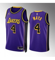 Men's Los Angeles Lakers #4 Skylar Mays Purple Statement Edition Stitched Basketball Jersey