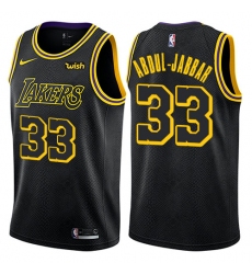Women's Nike Los Angeles Lakers #33 Kareem Abdul-Jabbar Swingman Black NBA Jersey - City Edition