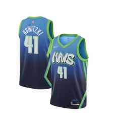 Youth Dallas Mavericks #41 Dirk Nowitzki Swingman Blue Basketball Jersey - 2019 20 City Edition
