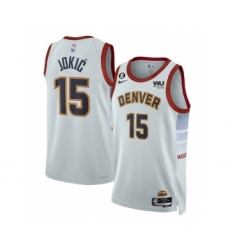 Men's Denver Nuggets #15 Nikola Jokic Gray 2022-23 City Edition With NO.6 Stitched Jersey