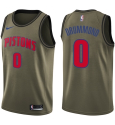 Youth Nike Detroit Pistons #0 Andre Drummond Swingman Green Salute to Service NBA Jersey