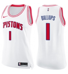 Women's Nike Detroit Pistons #1 Chauncey Billups Swingman White/Pink Fashion NBA Jersey