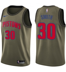 Men's Nike Detroit Pistons #30 Joe Smith Swingman Green Salute to Service NBA Jersey