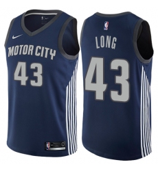 Women's Nike Detroit Pistons #43 Grant Long Swingman Navy Blue NBA Jersey - City Edition