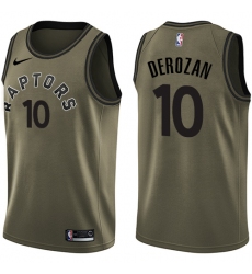 Youth Nike Toronto Raptors #10 DeMar DeRozan Swingman Green Salute to Service NBA Jersey