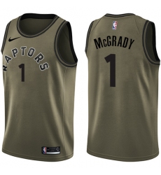 Youth Nike Toronto Raptors #1 Tracy Mcgrady Swingman Green Salute to Service NBA Jersey