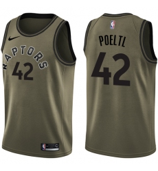 Youth Nike Toronto Raptors #42 Jakob Poeltl Swingman Green Salute to Service NBA Jersey